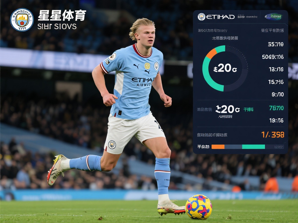 以曼城前锋哈兰德为例，通过星空体育的英超数据，我们